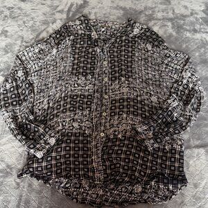 Free People Pattern Button Down Shirt